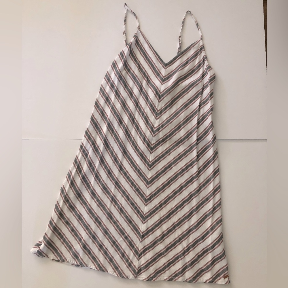 VOLCOM ~ Stripe Dress - gray . red . pink . white XS